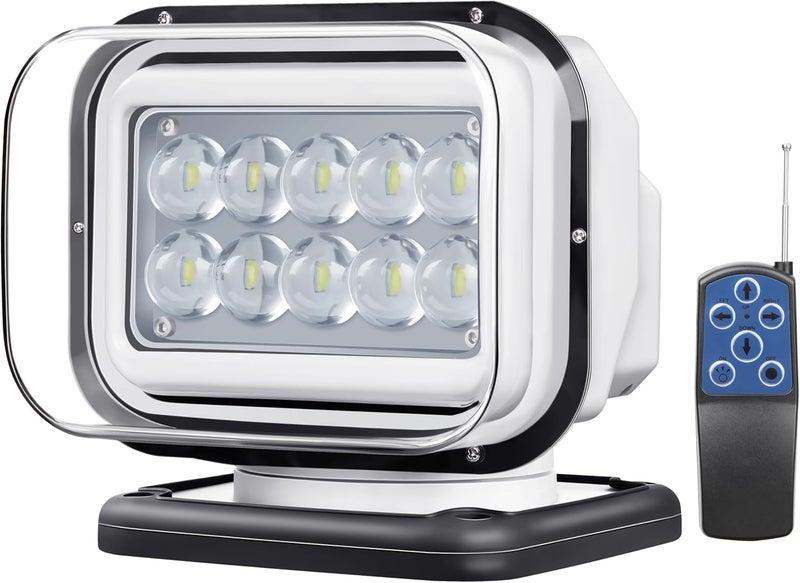 50W Remote Control LED Spotlight - 360 Rotating Marine & Truck Spot Light with Powerful Magnetic Mount